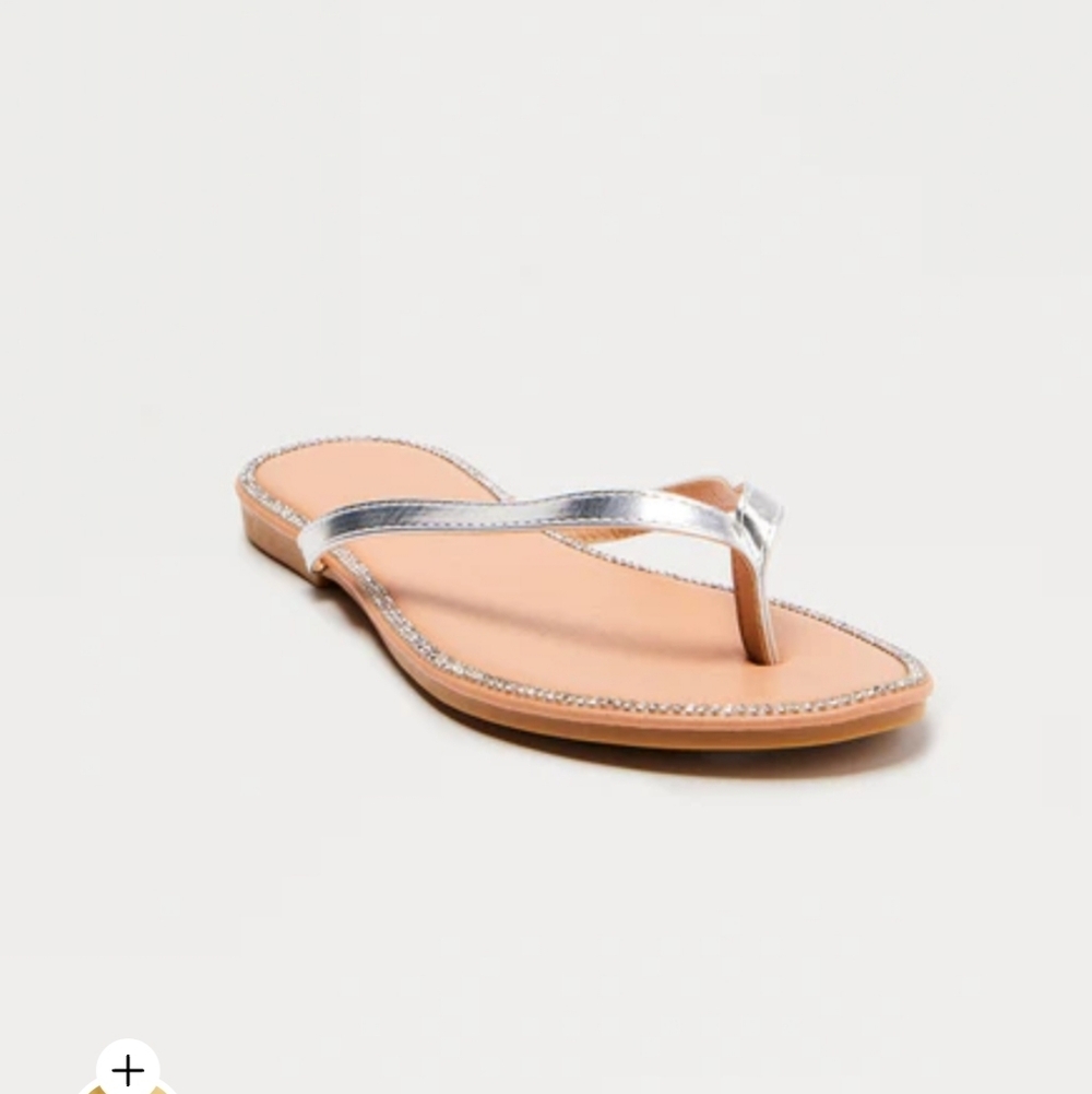 Fashion Nova Silver and Tan Sandals